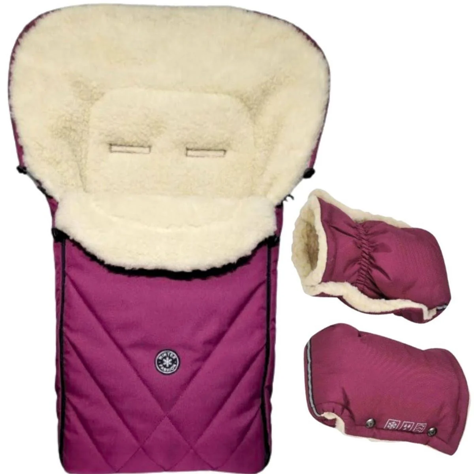 Комплект зимний конверт-чехол в коляску и муфта Winter For Kids 2в1 Бордовый (901)