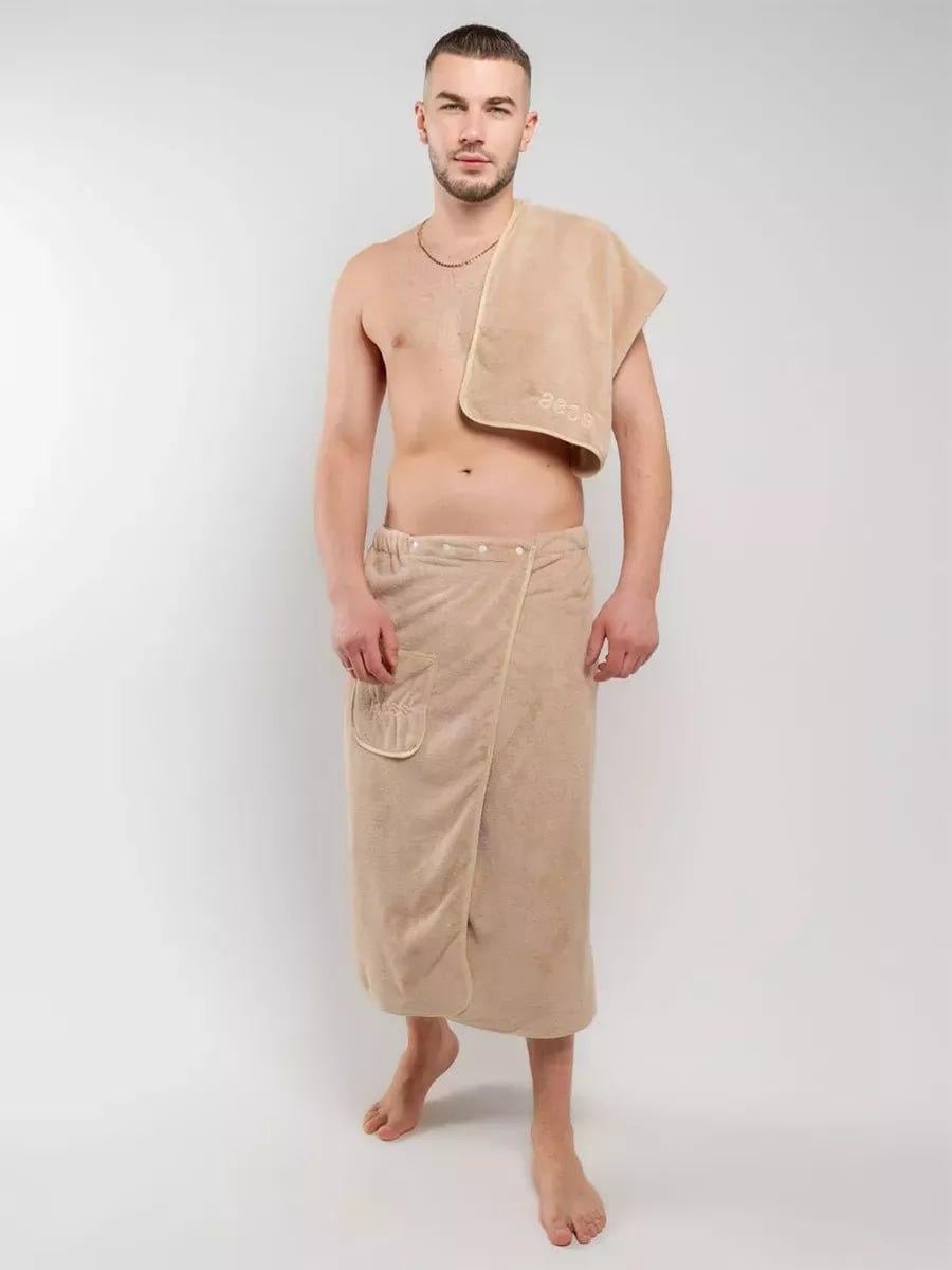 Набор для бани мужской Бежевый (П4К-novo-m-sauna-0047)