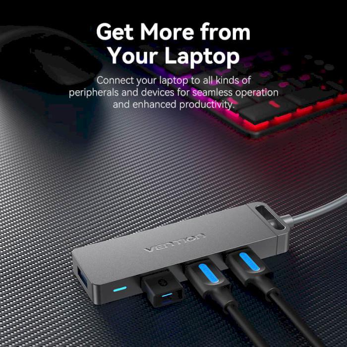 USB-хаб Vention 4-Port USB 3.0 Hub With Power Supply 0.15M Black (CHLBB) - фото 9 USB-хаб Vention 4-Port USB 3.0 Hub With Power Supply 0.15M Black (CHLBB) - фото 9