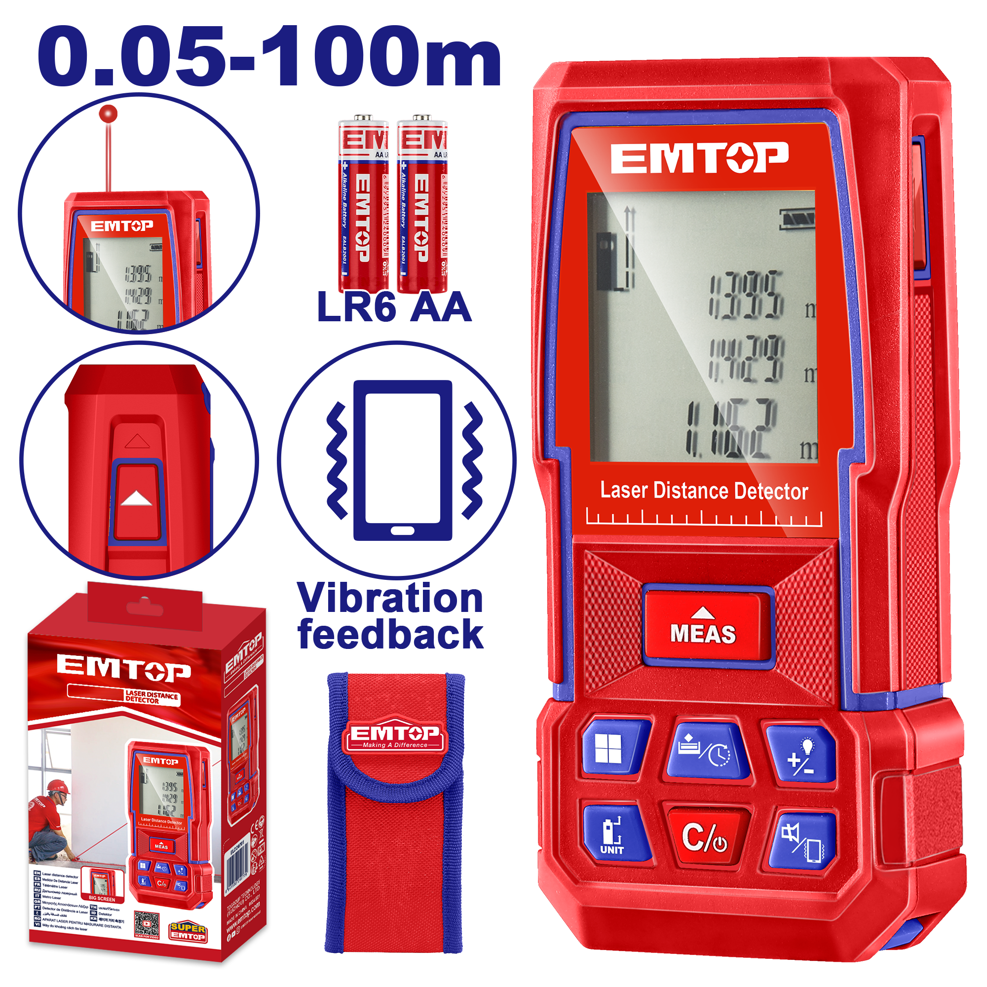 Лазерный дальномер EMTOP ELDD1008 - фото 2 Лазерный дальномер EMTOP ELDD1008 - фото 2