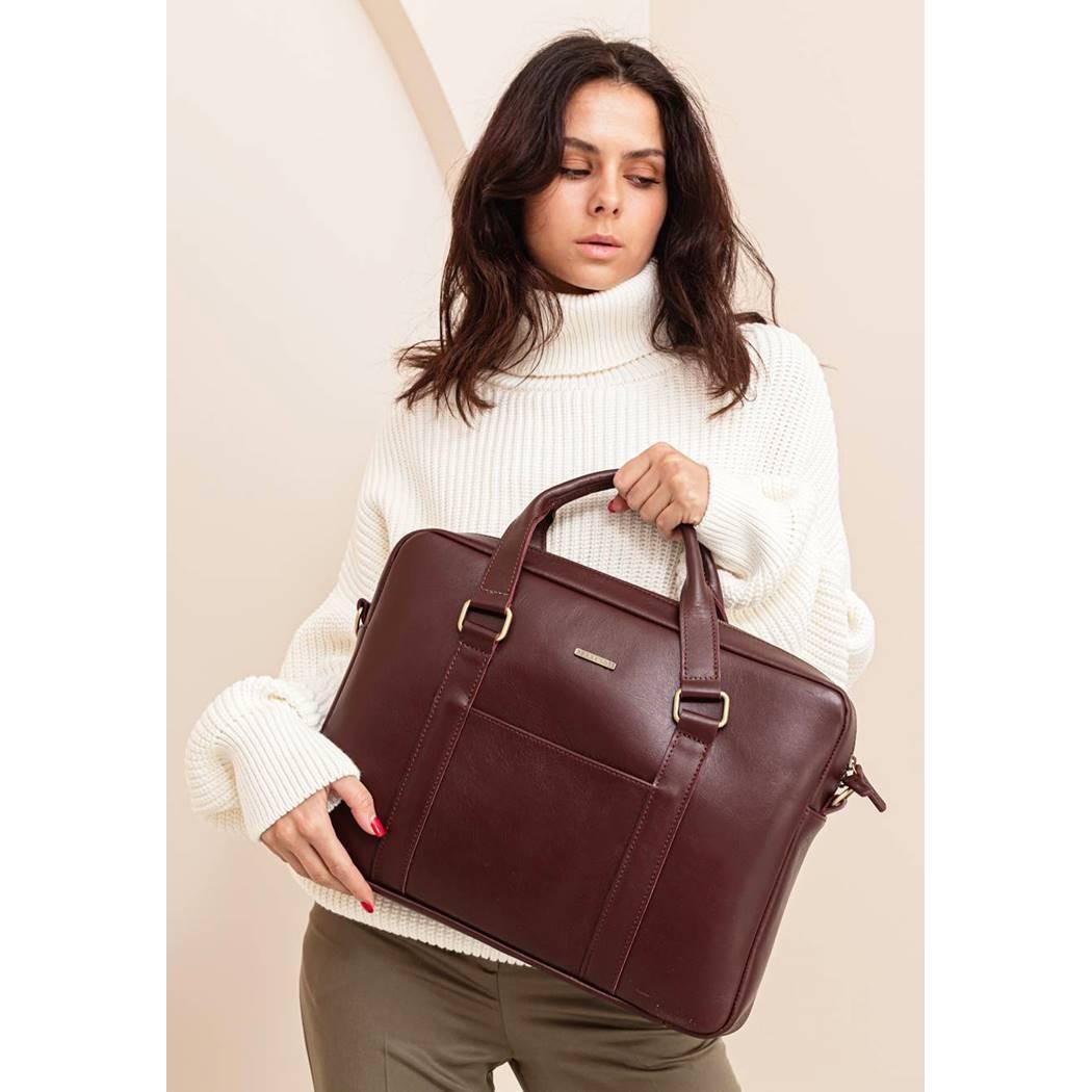 Сумка кожаная для ноутбука и документов Бордовый (A-027193) - фото 10 Сумка кожаная для ноутбука и документов Бордовый (A-027193) - фото 10