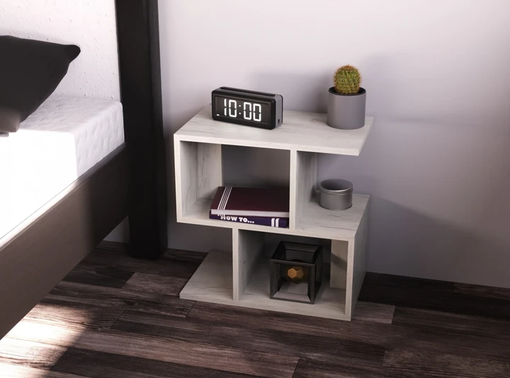 Тумба приліжкова Kontinent S-1 500х300х500 мм Дуб Крафт Білий (27427375) - фото 2