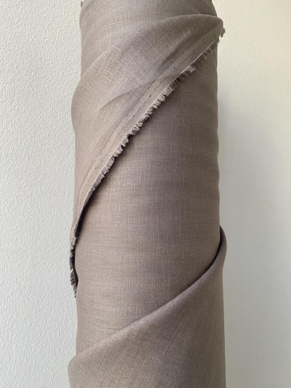 Ткань LINEN PLUS льняная натуральная 143 см 821 Серо-коричневый - фото 9