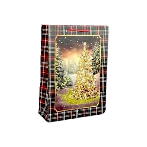 Подарунковий пакет Stenson R33027-L Christmas tree 31х42х12 см (23159915)