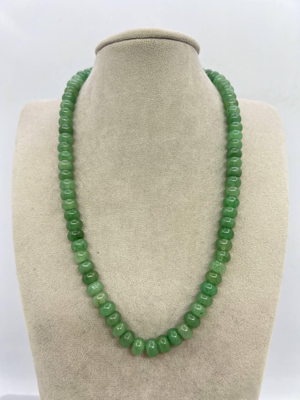 Намисто агат 5х8 мм 44 см Зелений (11606)
