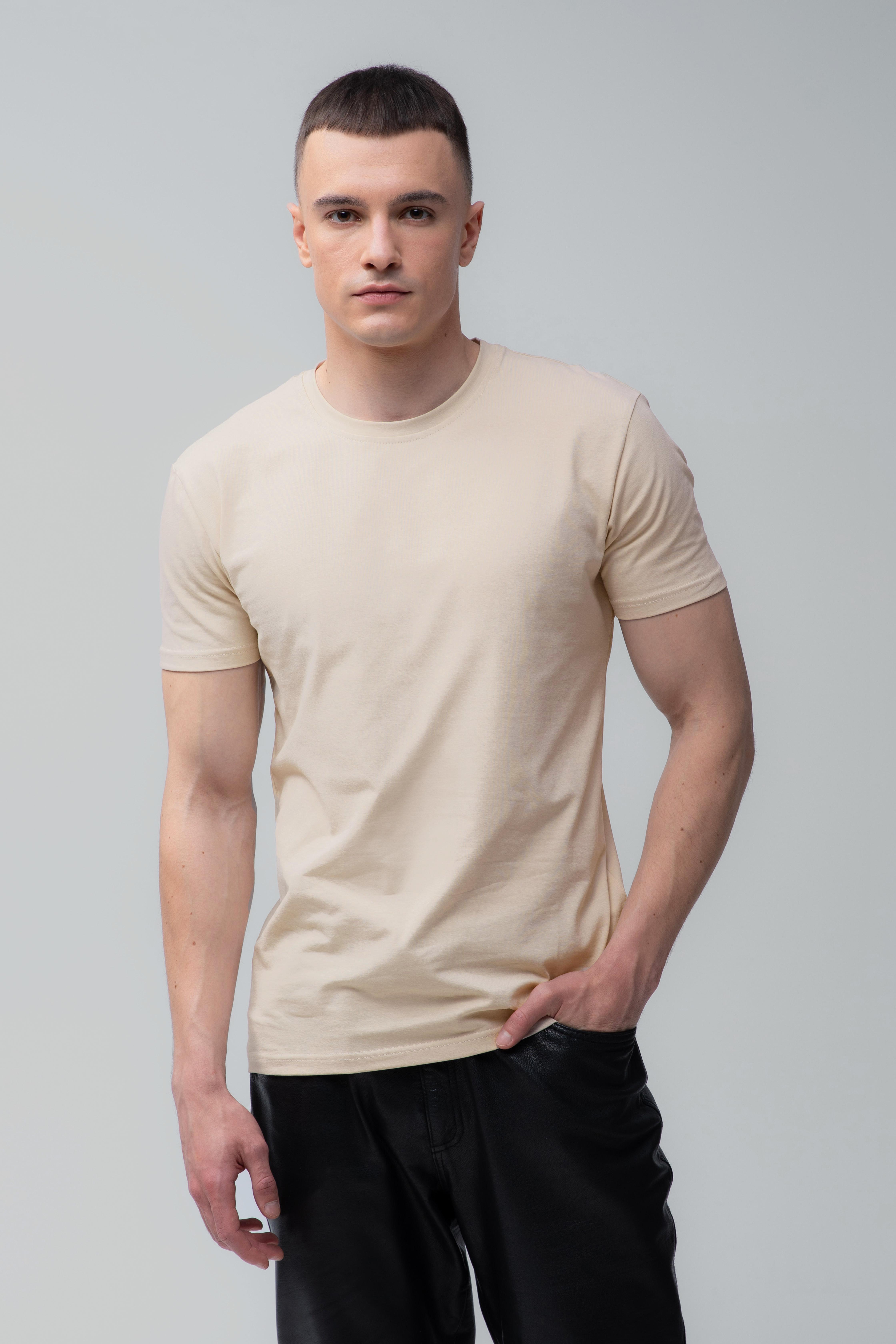Футболка мужская базовая Ray Premium Fit 3XL Бежевый (U0102-Cream)