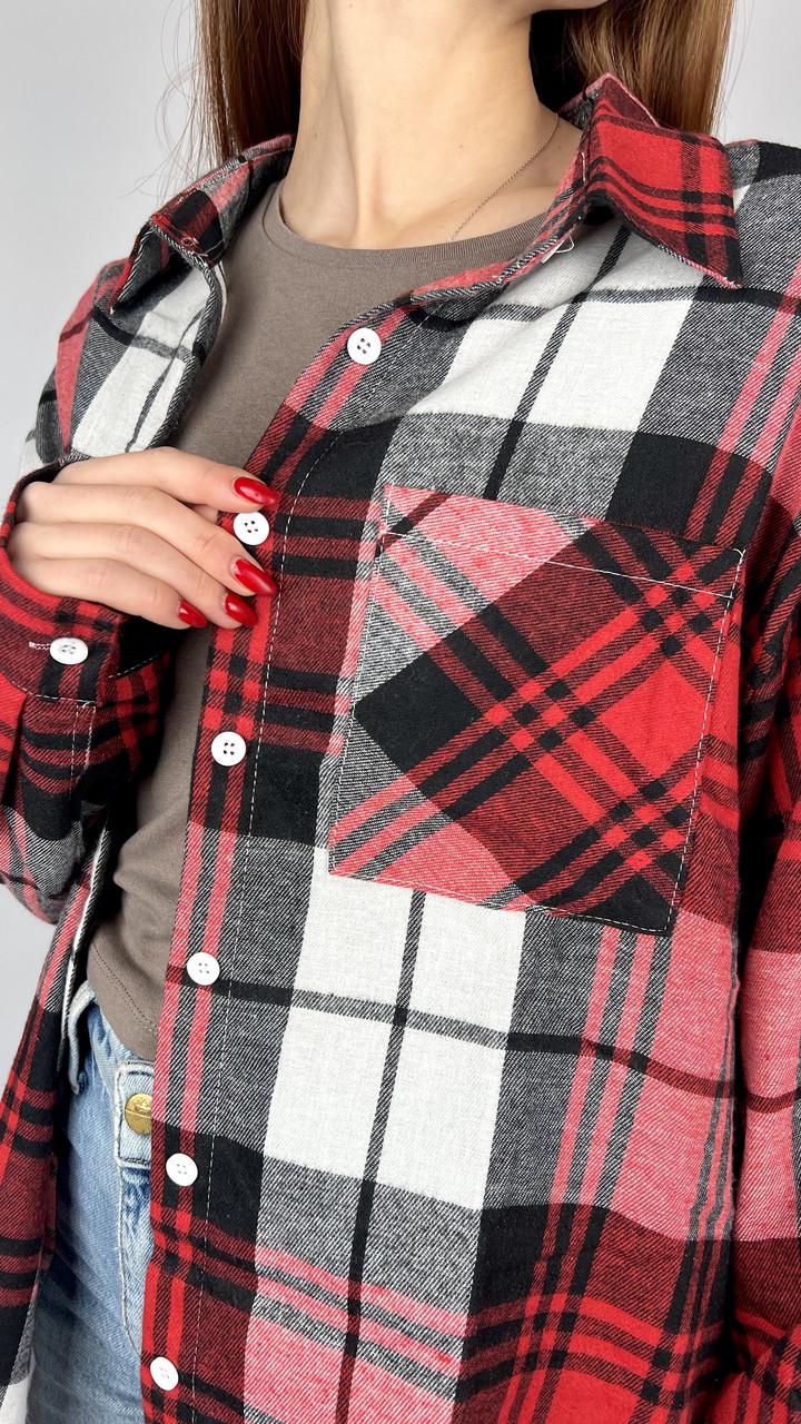 Сорочка жіноча Бренд #0225-03 OS Червоний (24064054) - фото 3