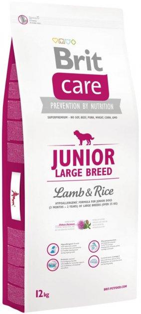 Сухой корм для щенков и молодых собак крупных пород Brit Care Junior Large Breed Lamb&Rice с ягненком 12 кг (1789920014)