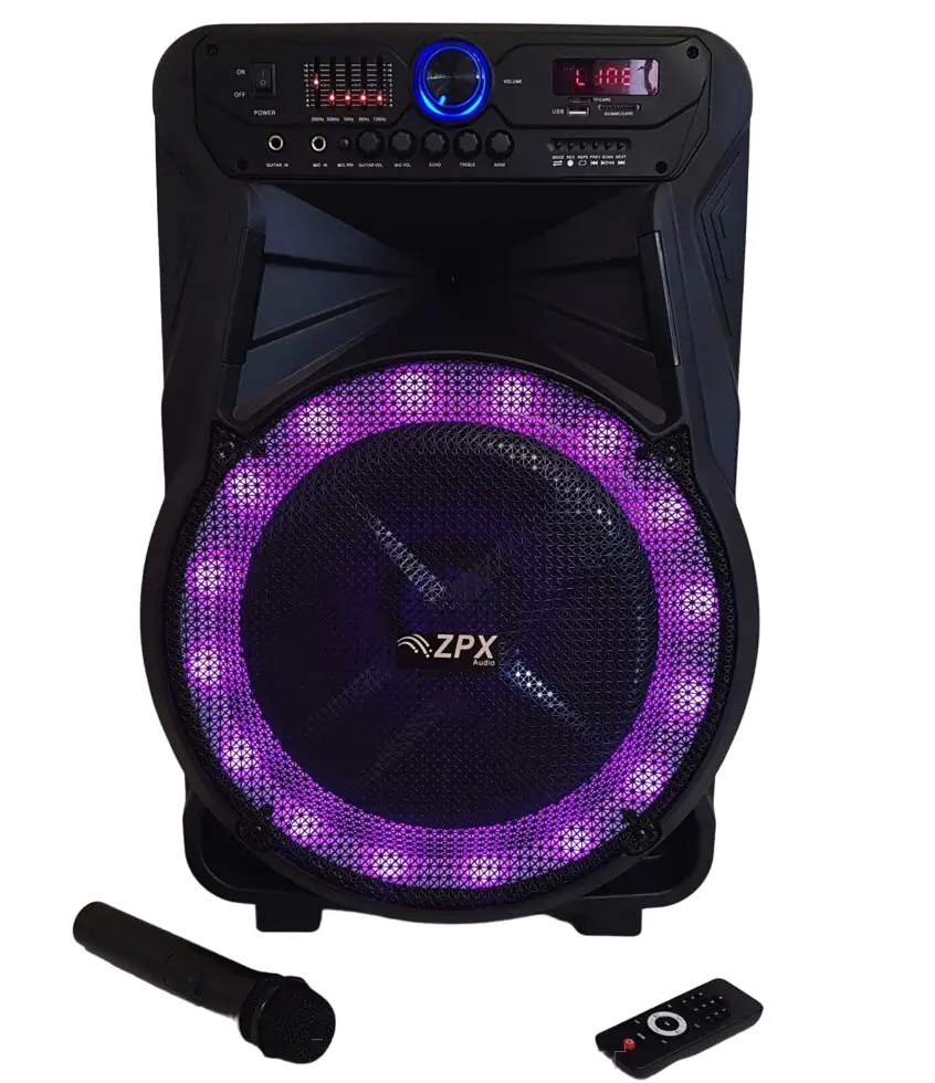 Портативна колонка активна ZPX Audio 7772 з бездротовим мікрофоном (ML-05409) Портативна колонка активна ZPX Audio 7772 з бездротовим мікрофоном (ML-05409)