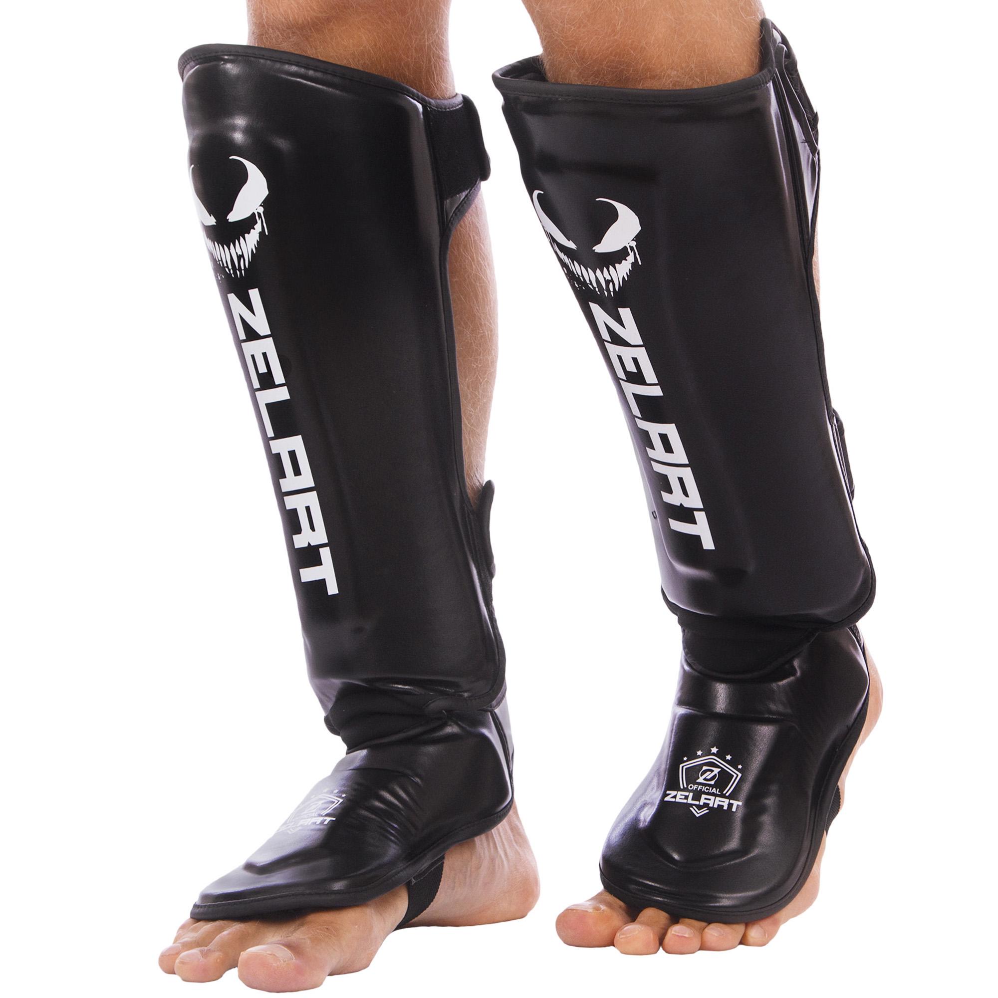 Защита голени и стопы для единоборств Zelart BO-1376 L Черно-белый
