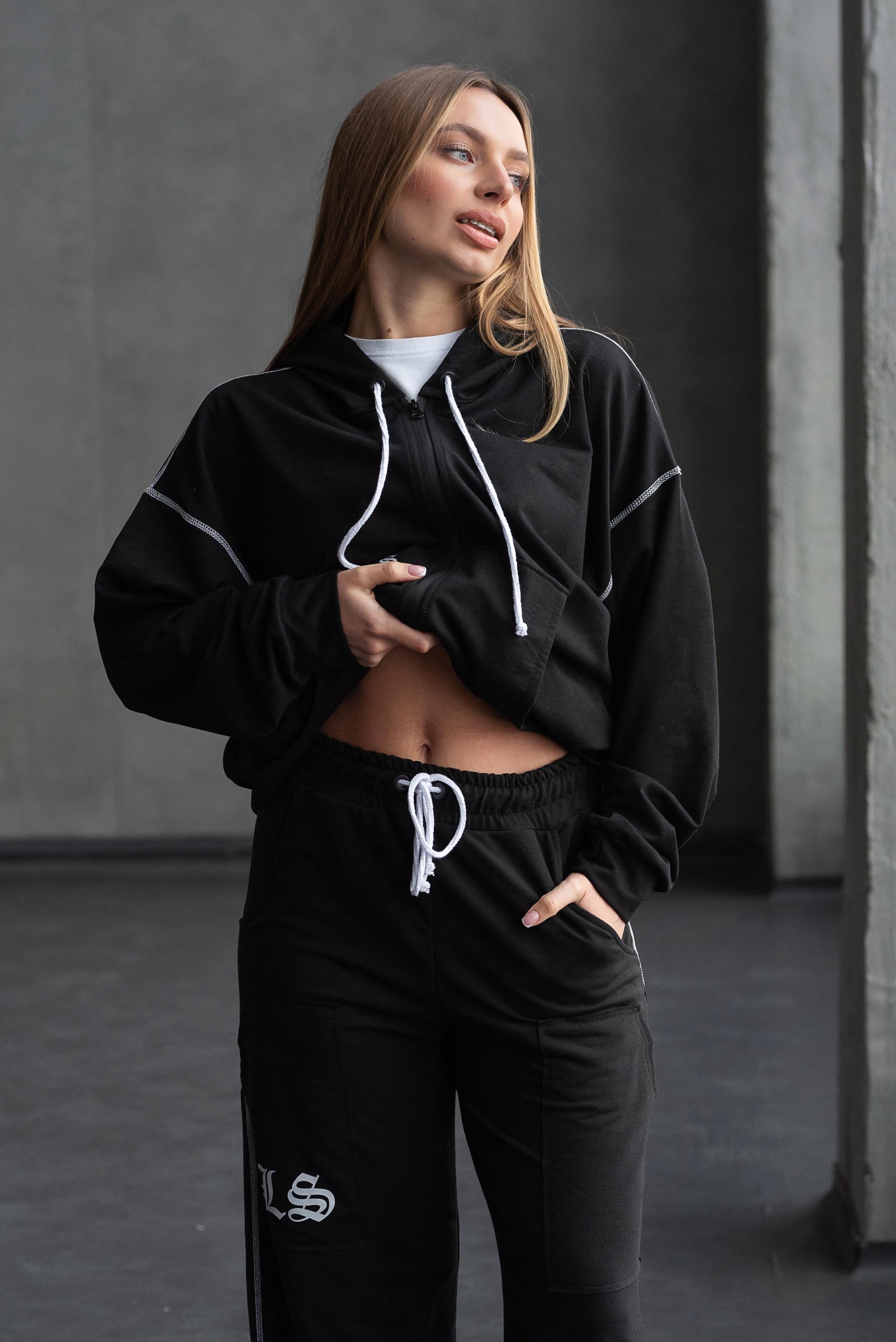 Спортивный костюм женский Милена р. 52 Черный (2288072879) - фото 6 Спортивный костюм женский Милена р. 52 Черный (2288072879) - фото 6