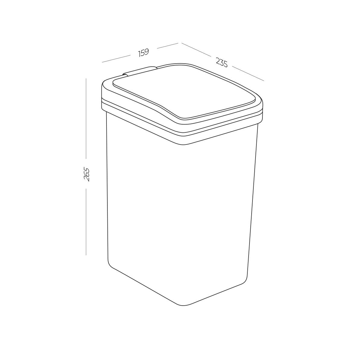 Ведро для мусора MVM BIN-04 6L ANTHRACITE с крышкой 6 л Черный (211569) - фото 2