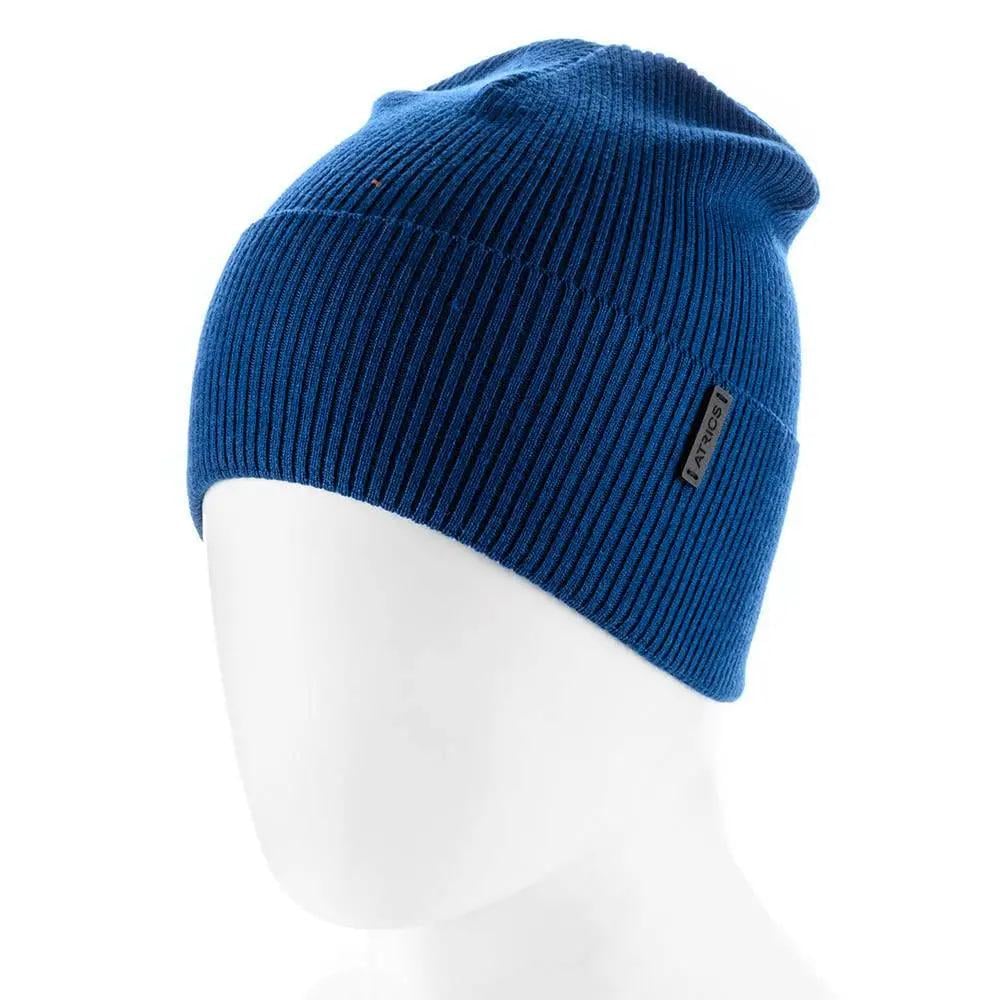 Шапка-бини в рубчик одинарная Atrics UH772 из хлопка на манжете Деним