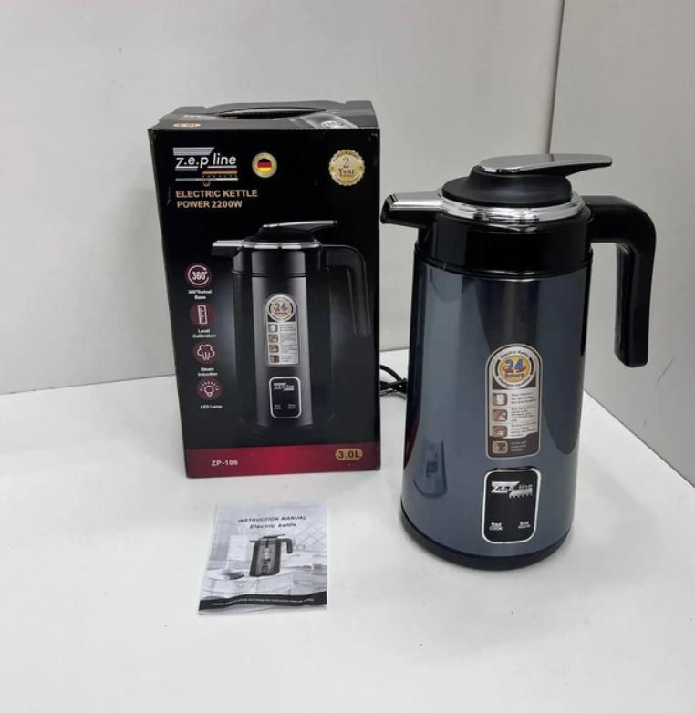 Термос с индикатором температуры ZepLine ZP-106 3 л 2200W Черный (19319792) - фото 4 Термос с индикатором температуры ZepLine ZP-106 3 л 2200W Черный (19319792) - фото 4