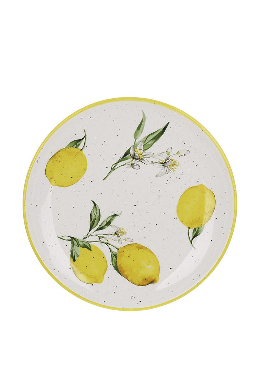 Тарелка керамическая Сочные лимоны 20 см ЦБ-00277174 Белый