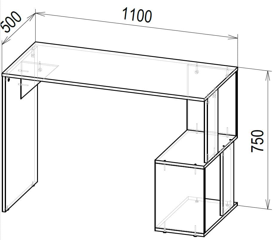 Компьютерный стол IdealMebel КС-15 Антрацитовый - фото 2