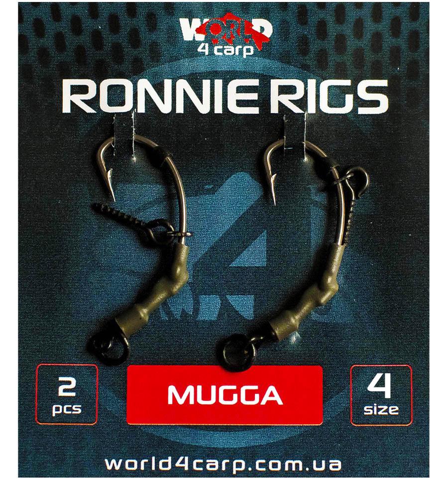 Поводок W4C Ronnie Rigs крючок Mugga №4