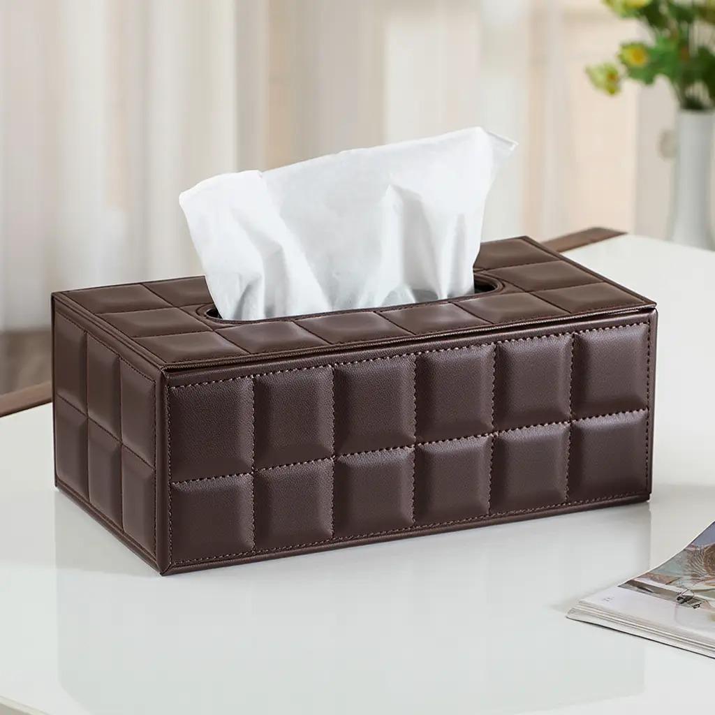 Диспенсер для серветок для дому кухні ванної кімнати зі штучної шкіри Коричневий