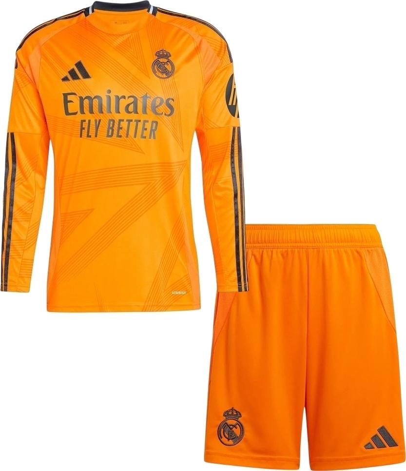 Футбольная форма с длинным рукавом Реал Мадрид 2024-2025 выездная M Оранжево-черный (F0091)