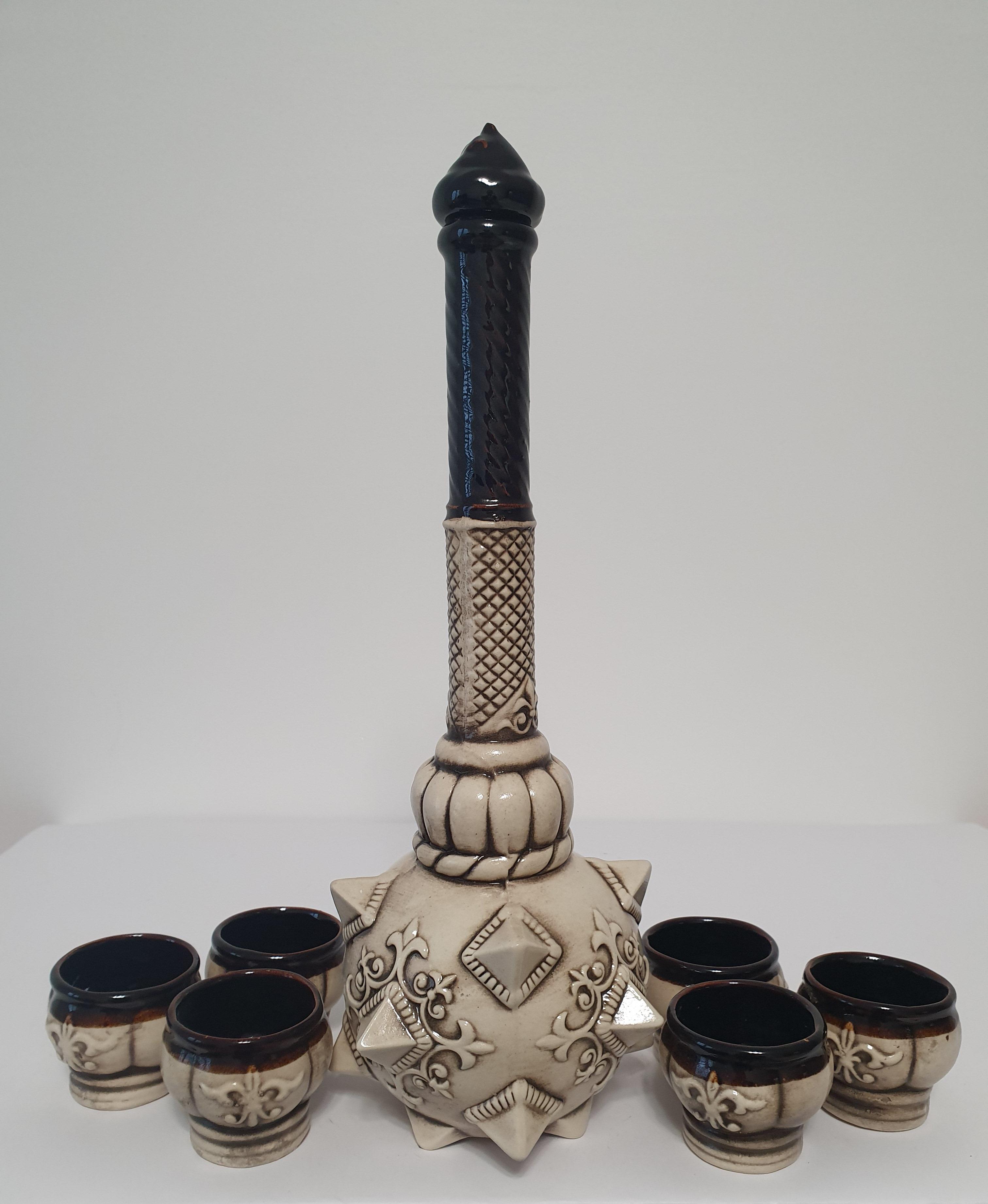 Подарочный набор для алкоголя штоф с рюмками Булава керамика (3227)