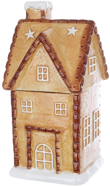 Банка для сладостей пряничный домик 1000 мл Светло-коричневый