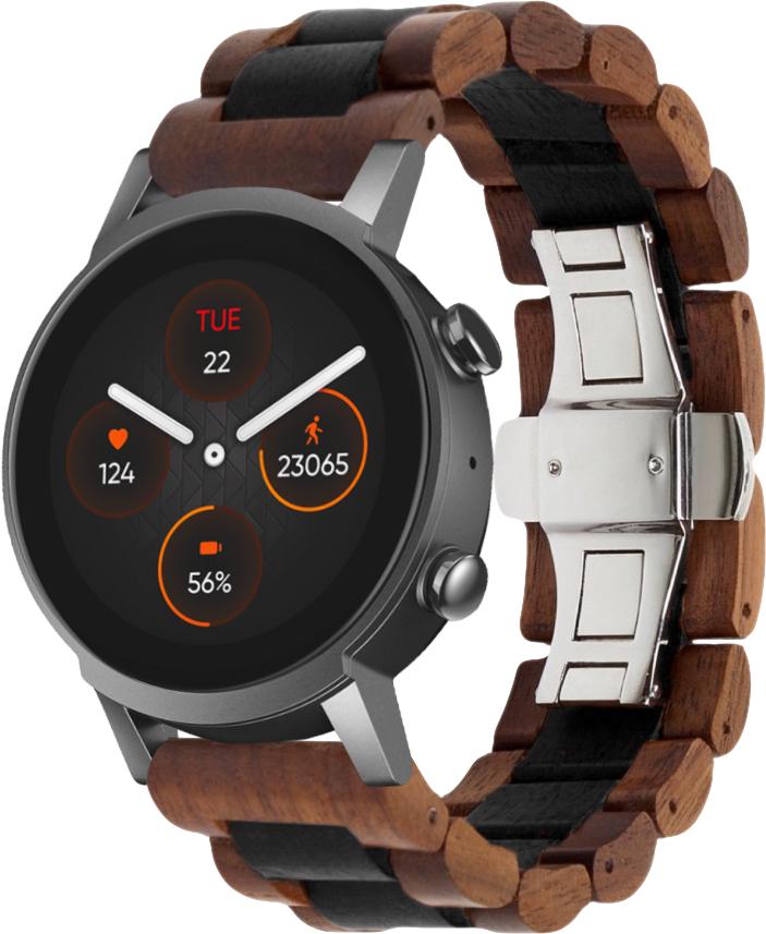 Ремешок деревянный WoodLock для Mobvoi TicWatch E3 Black/Brown (28295-26) Ремешок деревянный WoodLock для Mobvoi TicWatch E3 Black/Brown (28295-26)