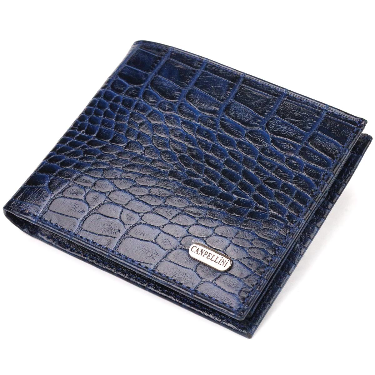 Кошелек CANPELLINI Purse 21580 кожа с тиснением под крокодила Синий