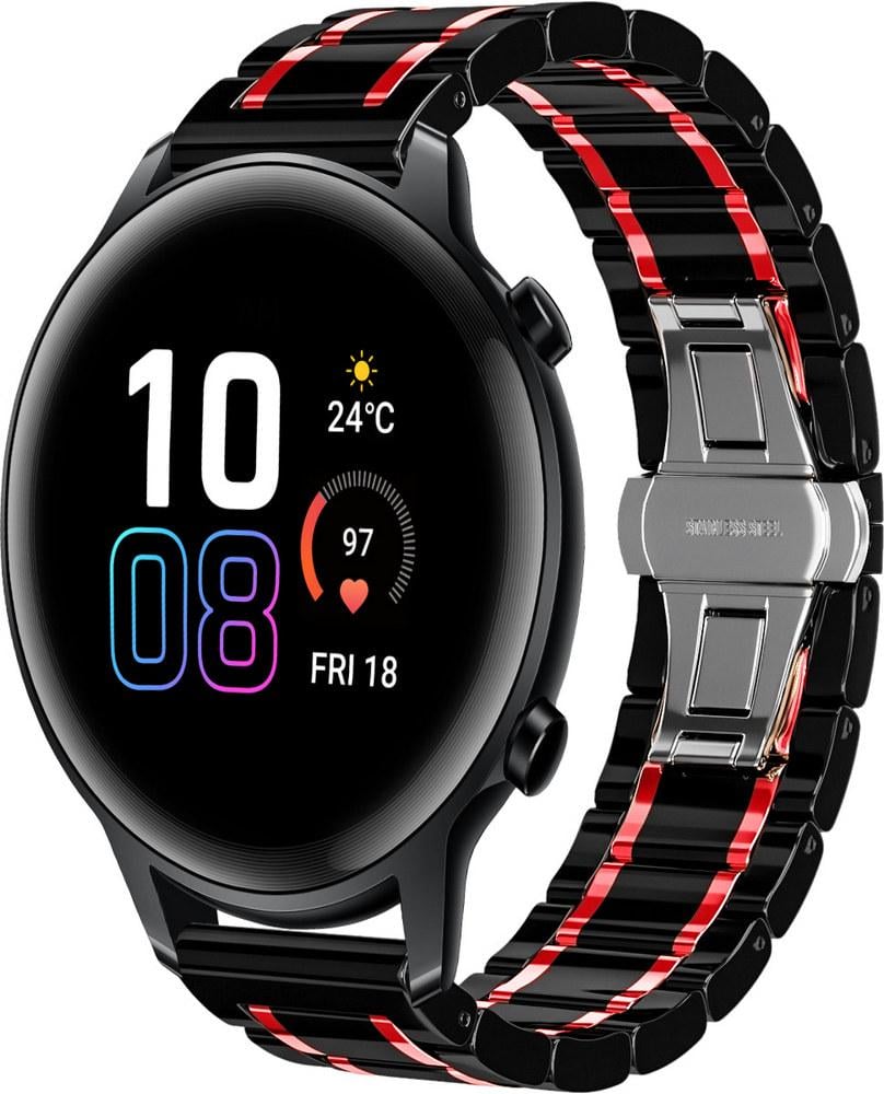 Ремешок керамический Ceramo для Honor Magic Watch 2 42 мм Black/Red (28743-44)