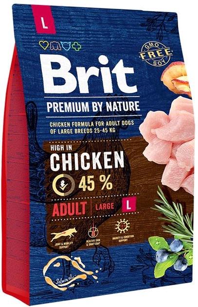 Корм сухой для взрослых собак больших пород Brit Premium Dog L с курицей 3 кг - фото 1