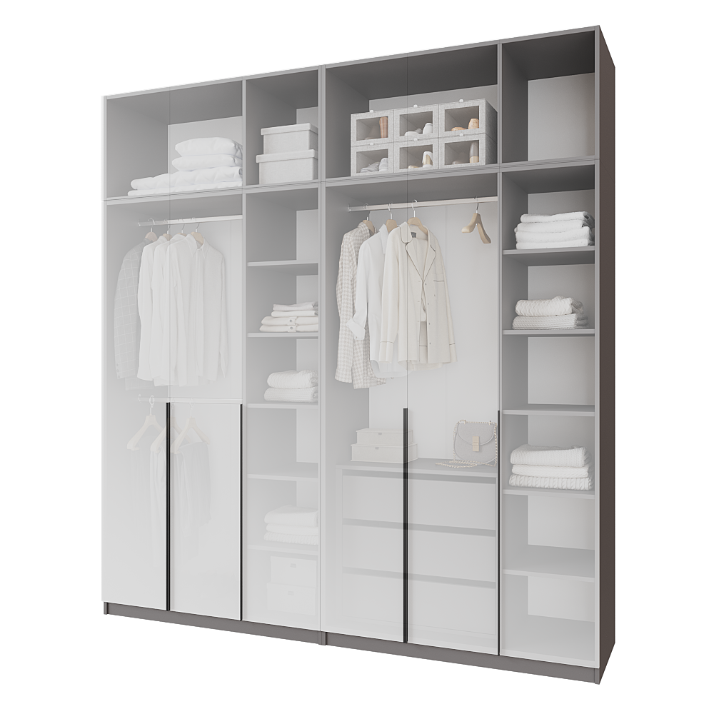 Шафа розпашна з тумбою та антресолью Меблітренд Чиназес Чита-2400.5 2400х500х2550 мм Графітовий/Білий (27707458) - фото 3 Шафа розпашна з тумбою та антресолью Меблітренд Чиназес Чита-2400.5 2400х500х2550 мм Графітовий/Білий (27707458) - фото 3