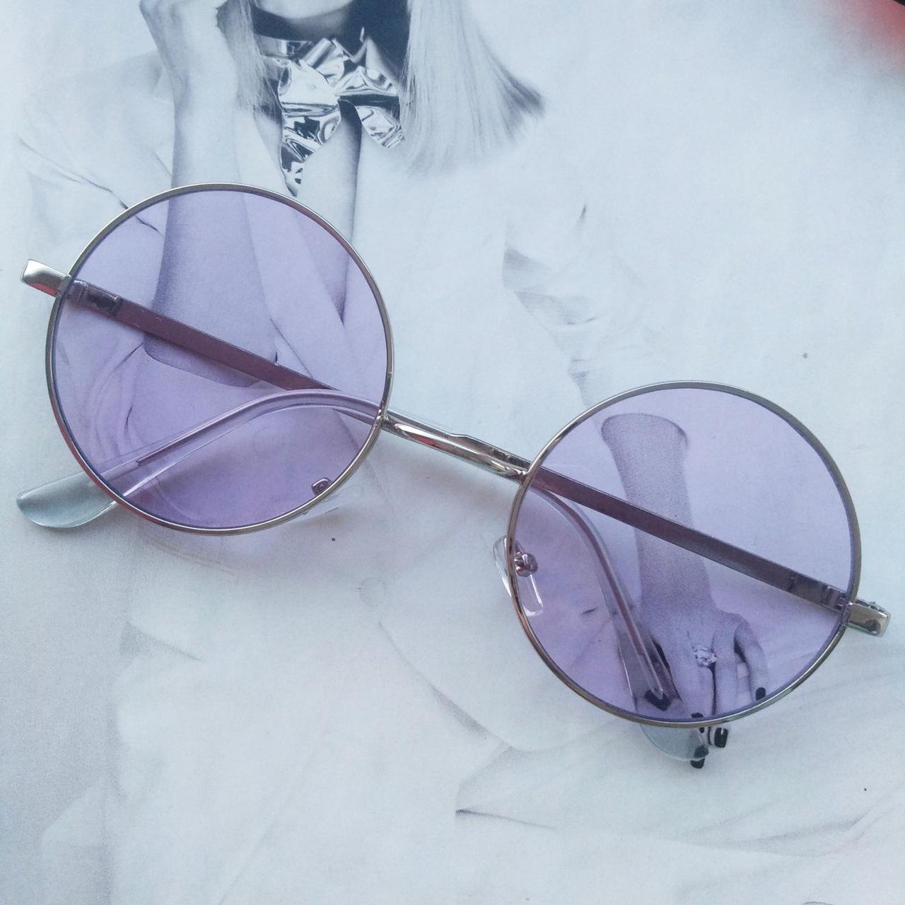Очки круглые с цветной линзой Сиреневый