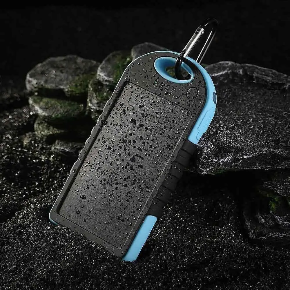 Повербанк 10000 mAh на сонячній батареї з LED ліхтариком Блакитний (7a37985e) - фото 8