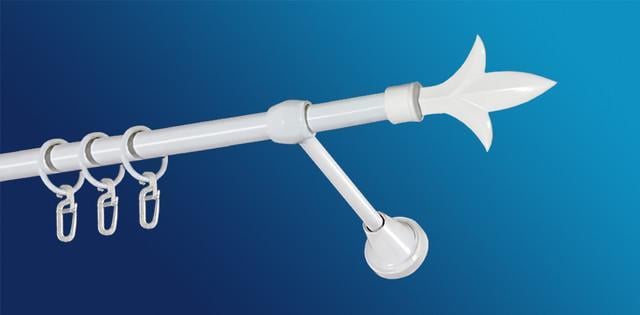 Карниз для штори Plastidea Лілія одинарний металевий з гачками D 16 мм 160 см Білий Карниз для штори Plastidea Лілія одинарний металевий з гачками D 16 мм 160 см Білий