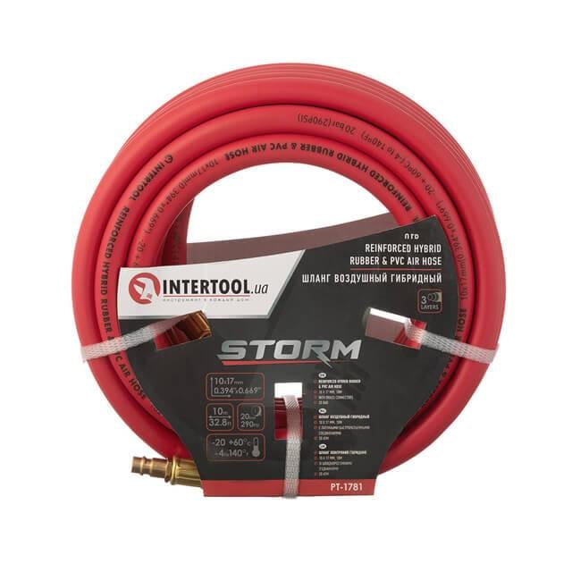 Шланг гибридный Intertool PT-1781 с латунными быстроразъемными соединениями 20 атм 10x17 мм 10 м (9153138)