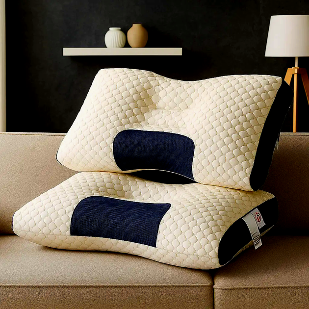 Подушка для сну ортопедична з ефектом пам'яті 74х48х12 см анатомічна подушка для шиї (744812) - фото 2 Подушка для сну ортопедична з ефектом пам'яті 74х48х12 см анатомічна подушка для шиї (744812) - фото 2