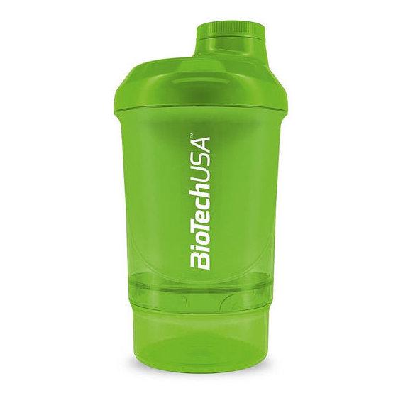 Шейкер BioTechUSA Shaker Wave + Nano 300 мл +150 мл container Grass Green