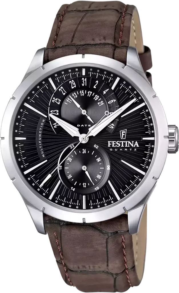 Наручний годинник чоловічий Festina Retro F16573/4 з сталевим корпусом та чорним циферблатом