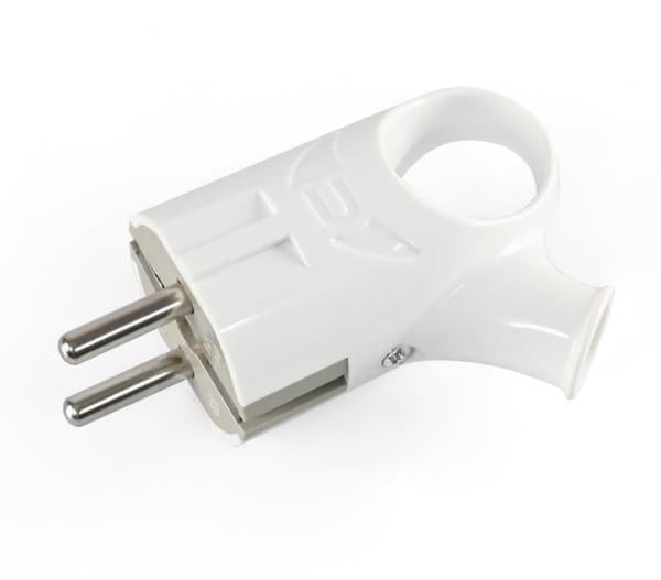 Вилка мережева TITANUM STANDART з/з кутова з ручкою 16А Білий (27849274)