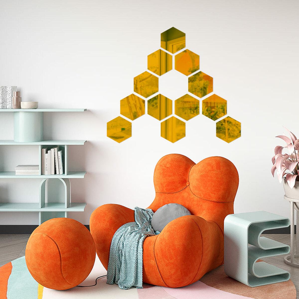 Декор дзеркальний акриловий самоклеючий 125х105 мм 12 шт. Золотий (SW-00002517) - фото 5 Декор дзеркальний акриловий самоклеючий 125х105 мм 12 шт. Золотий (SW-00002517) - фото 5