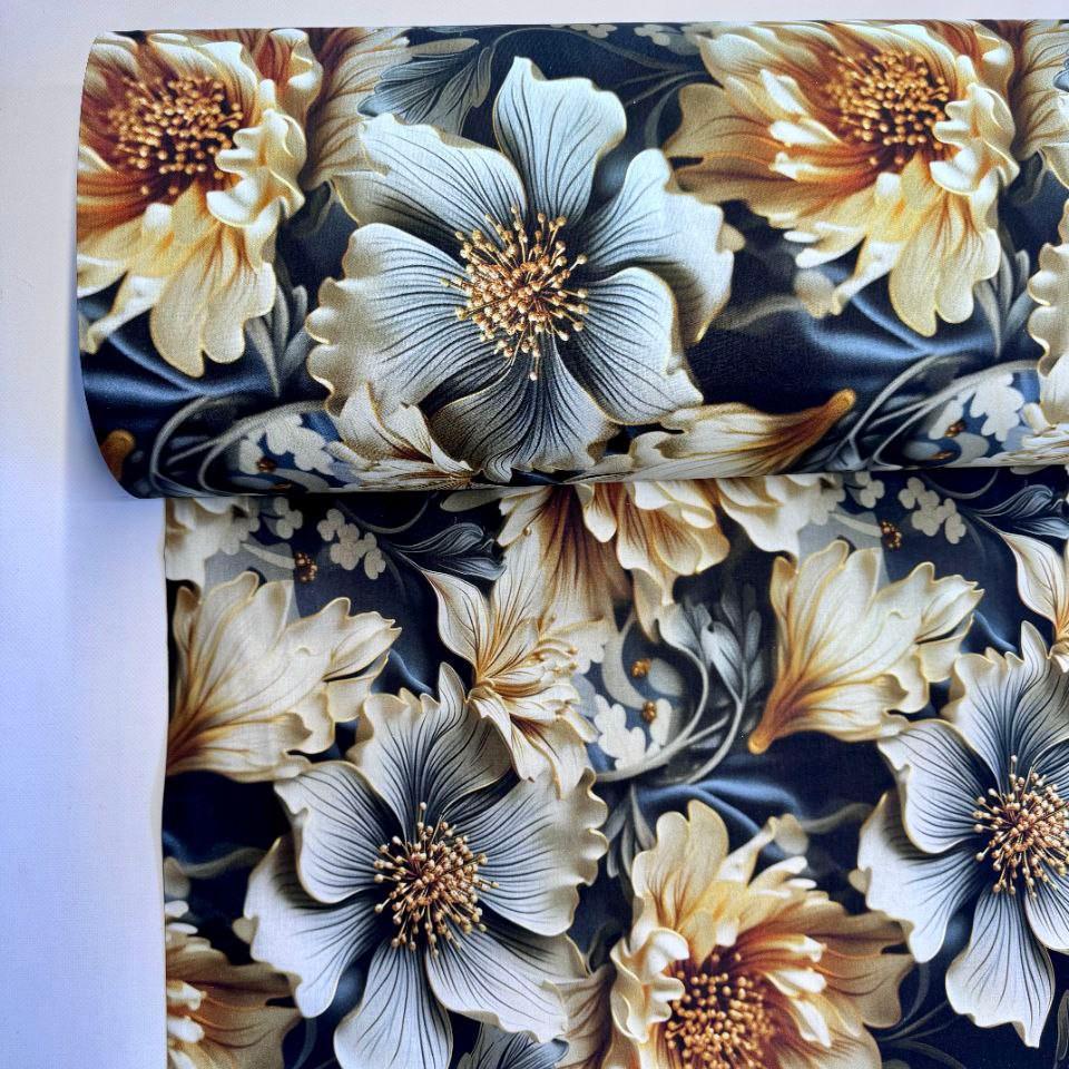 Ткань для постельного белья ранфорс Digital цветы 240 см (BONCUK 03354)