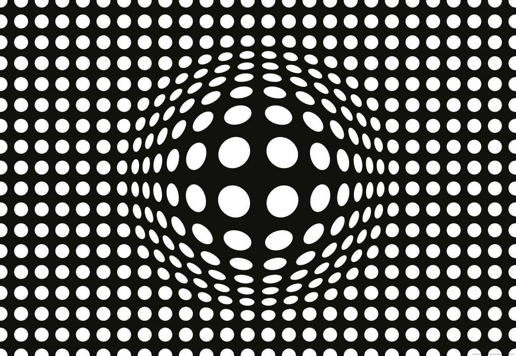 Фотошпалери флізелінові 3D фігури 368х254 см Wizard+Genius Білі точки (5007WG)