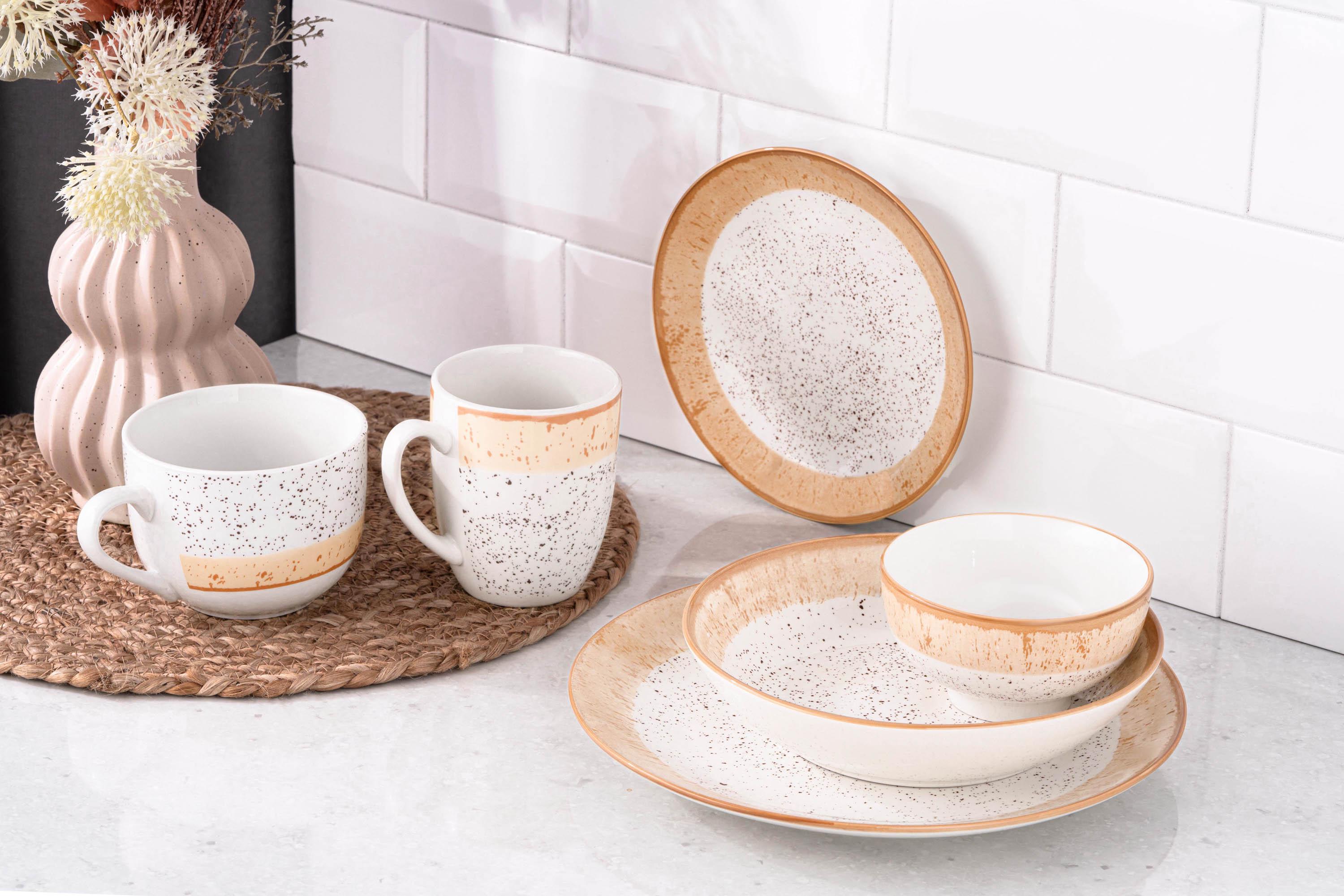 Столовий сервіз Ardesto Siena 5 предметів 1 особа порцеляна Біло-помаранчевий - фото 15