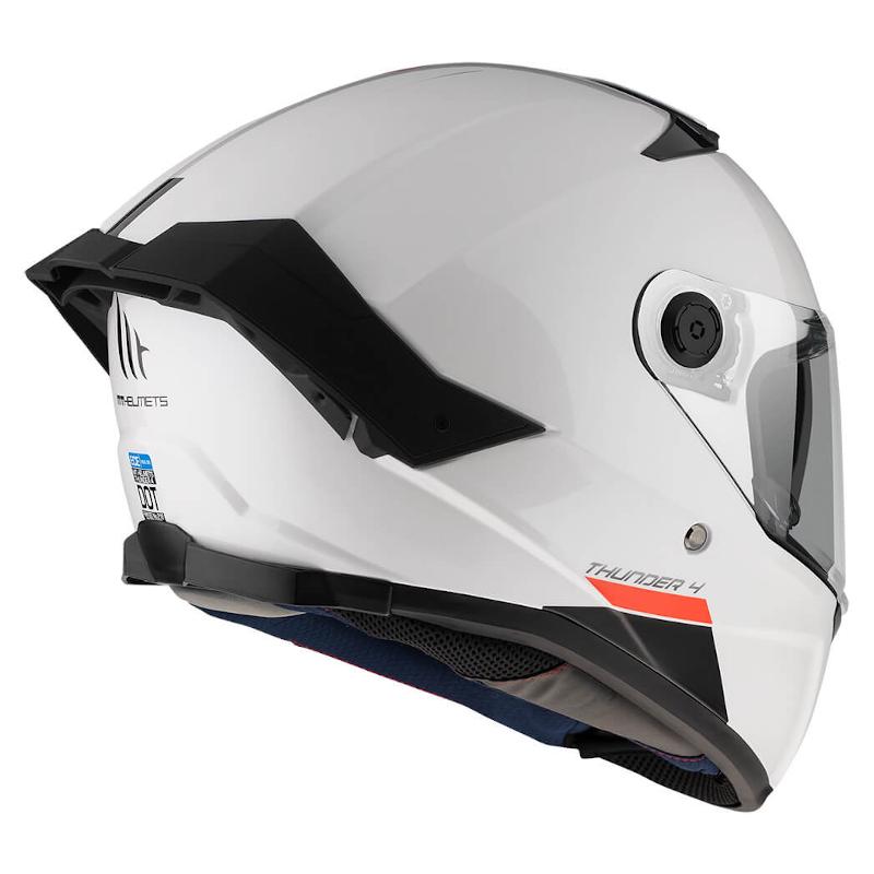 Мотошлем MT HELMETS Thunder 4 SV Solid 2XL Gloss White (46899) - фото 3