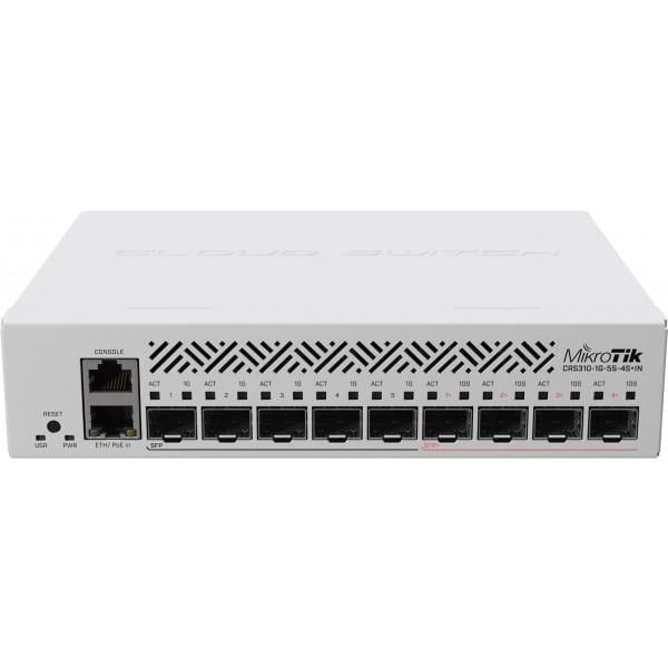 Коммутатор MikroTik CRS310-1G-5S-4S+IN 1xGE LAN 5xSFP 4xSFP+ CPU ARM v7 RAM 256Мб (575960)