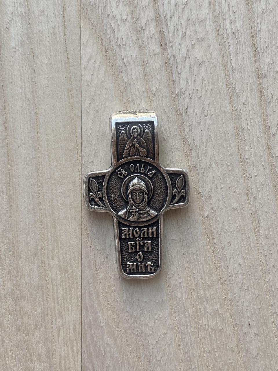 Подвес именный нательный крест Ольга