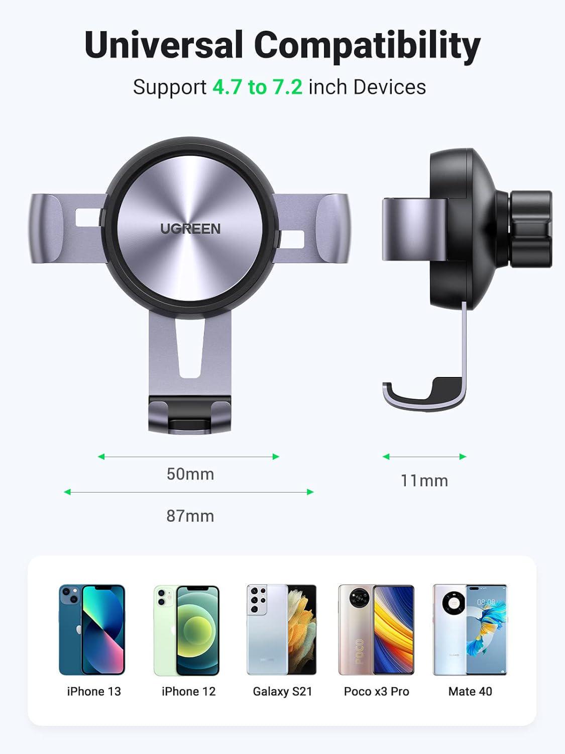 Держатель автомобильный UGREEN 360° Черный (50564) - фото 6 Держатель автомобильный UGREEN 360° Черный (50564) - фото 6