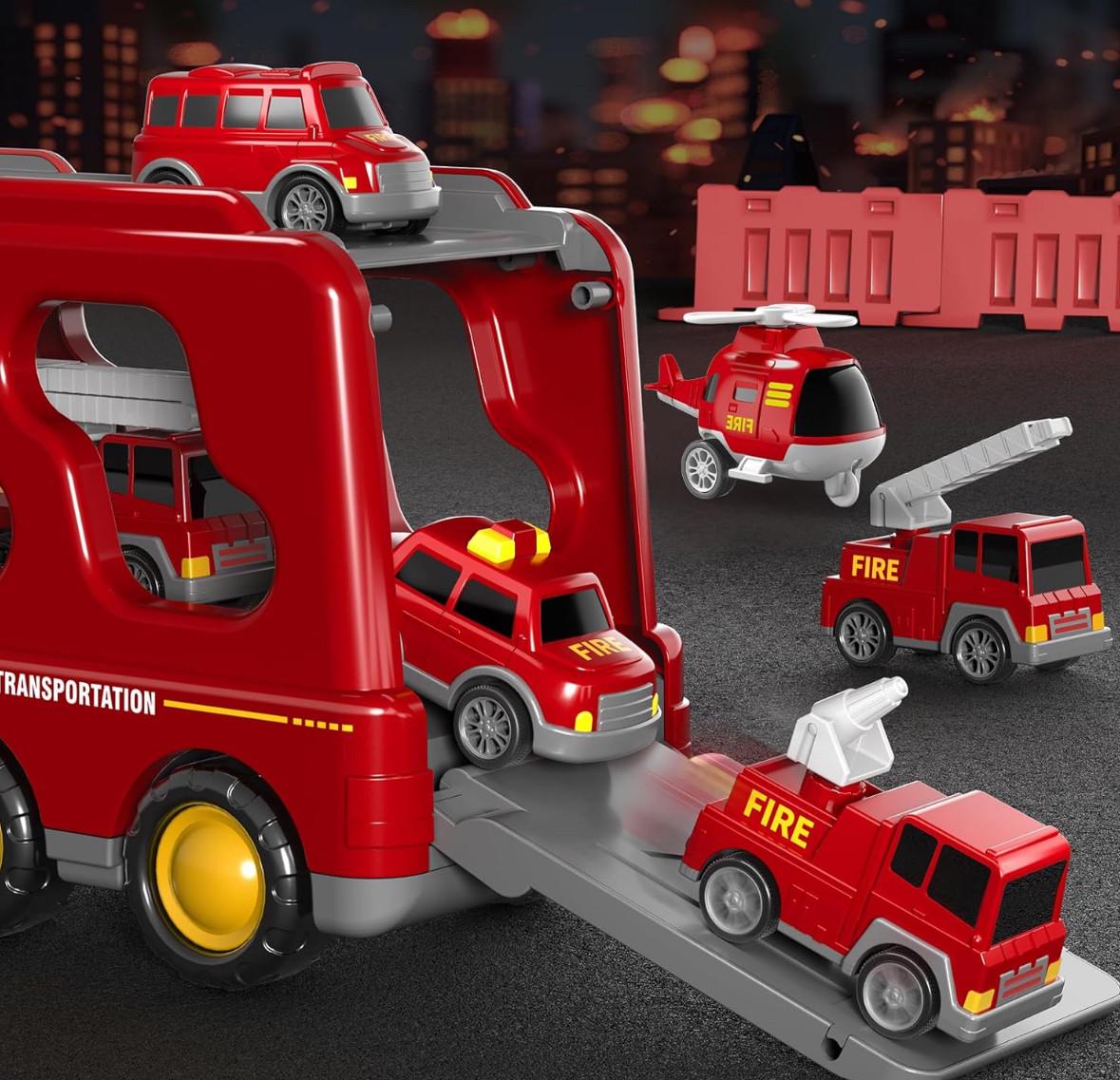 Набір ігровий музичних машинок Пожежна техніка Трак з 6 машинками (2755411984) - фото 8 Набір ігровий музичних машинок Пожежна техніка Трак з 6 машинками (2755411984) - фото 8
