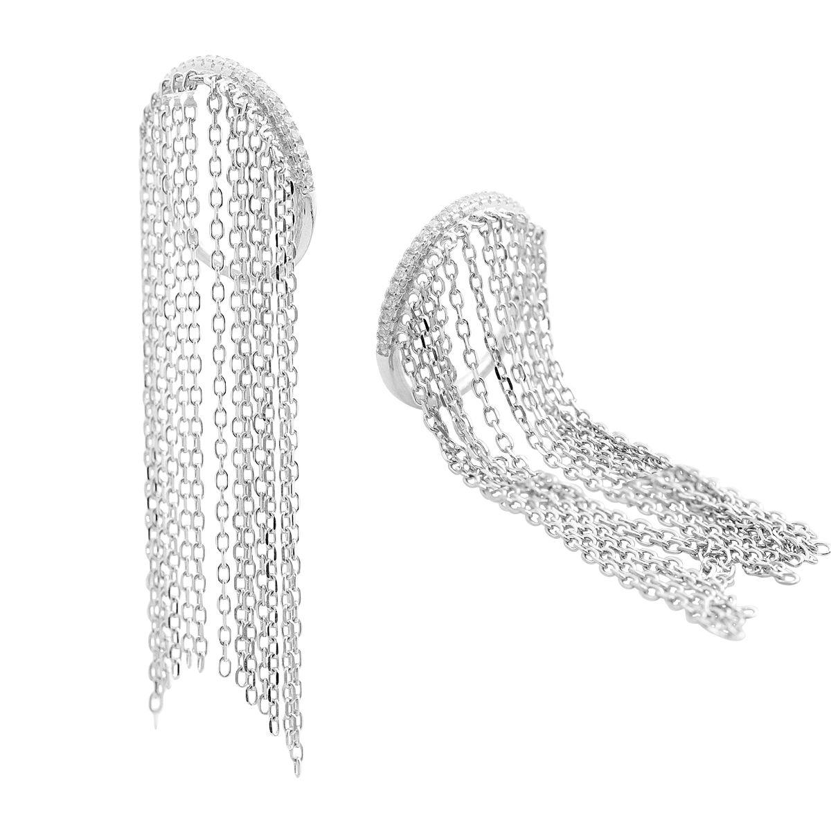 Кольцо серебряное с фианитами 3,97 г р. 17 (2152361)