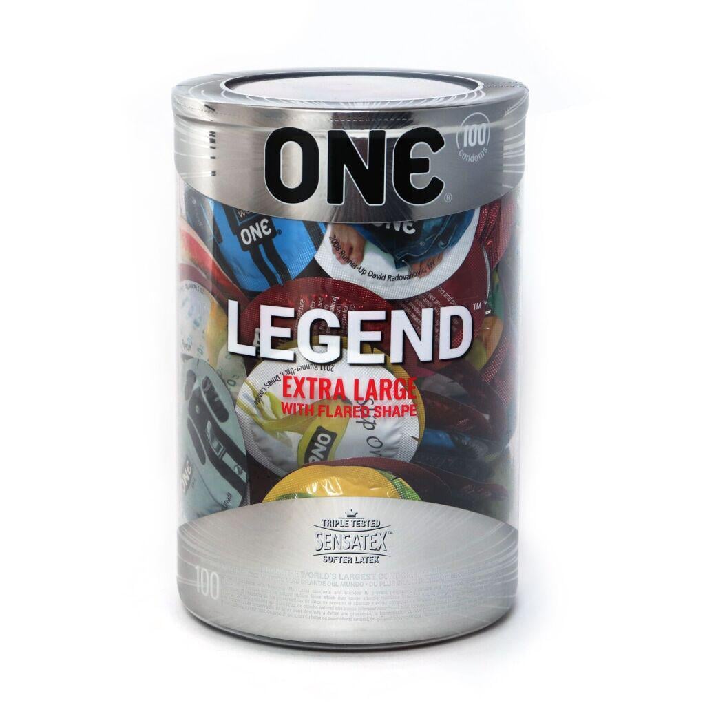 Набор презервативов ONE Legend XL увеличен размер расширения на конце упаковка-тубус 100 шт. (SX0737)