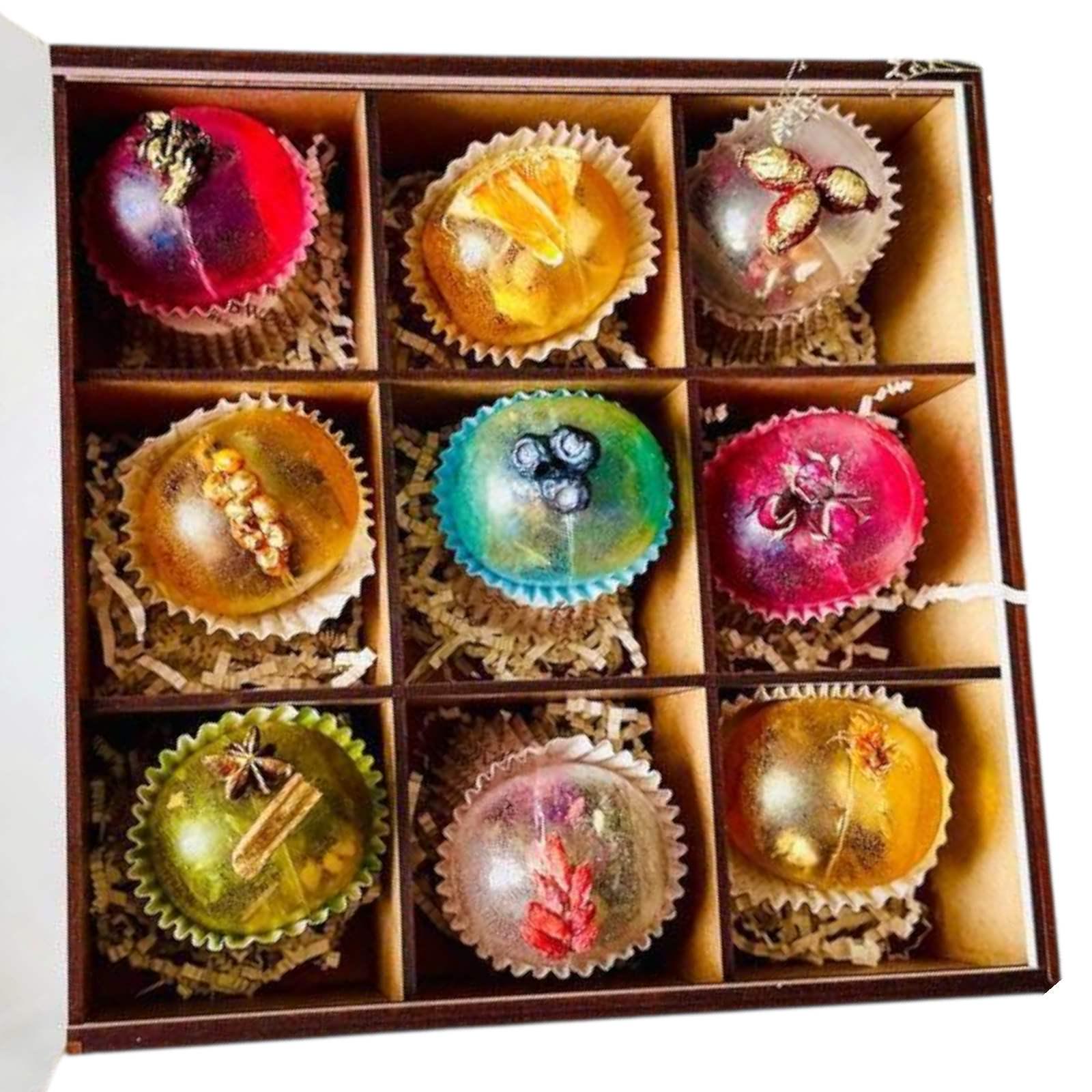 Подарочный набор чайными бомбочками 9 шт. в подарочной упаковке (28586742)